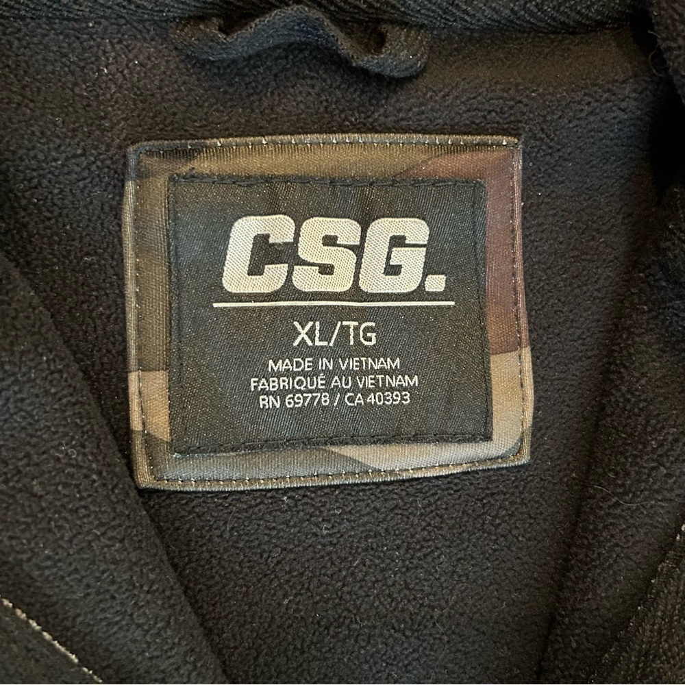 CSG Men’s Fleece Full-zip up Size XL Camo Hoodie - Picture 6 of 6